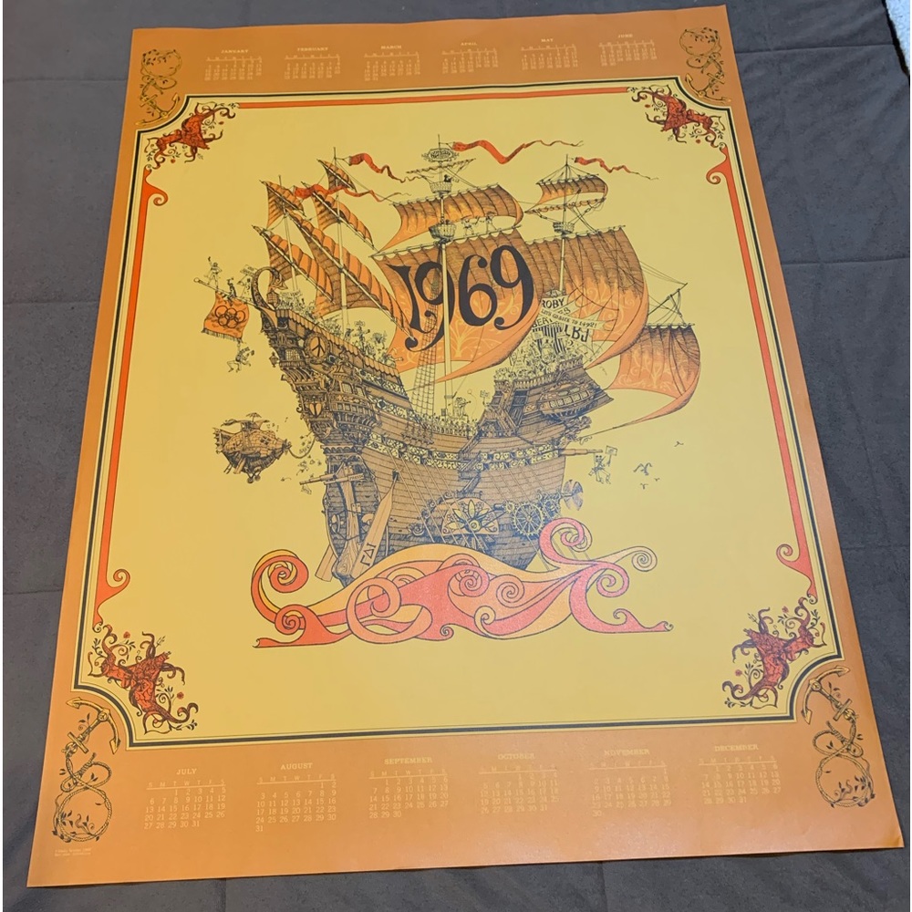 Original 1968 Sparta Graphics London Linen Poster Designed By David Schiller NOS